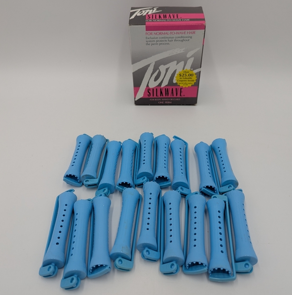 Vintage Toni Silkwave Perm Rod Set 18 Blue  Normal To Wave Hair